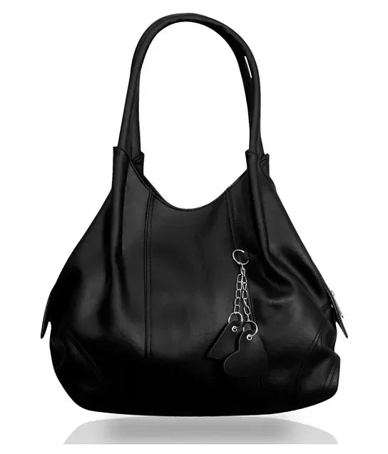 Fostelo Black Leather Shoulder Bag