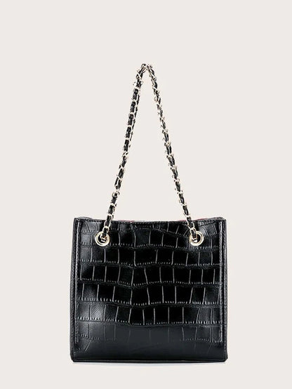 Croco Black Bag Elegant Luxury