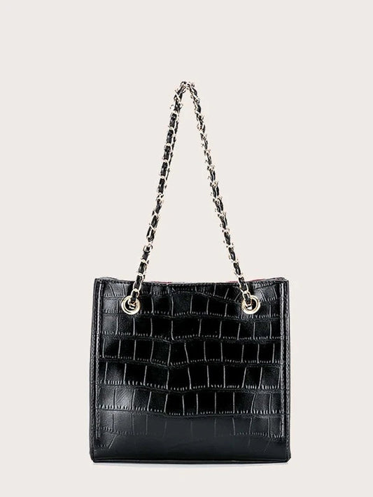 Croco Black Bag Elegant Luxury