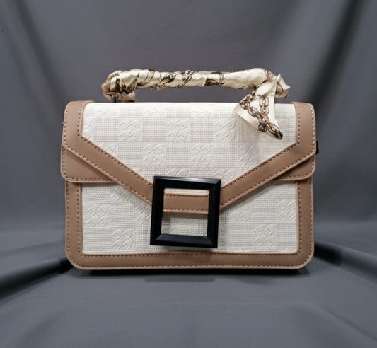 Stylish Two-Tone Top Handle Bag