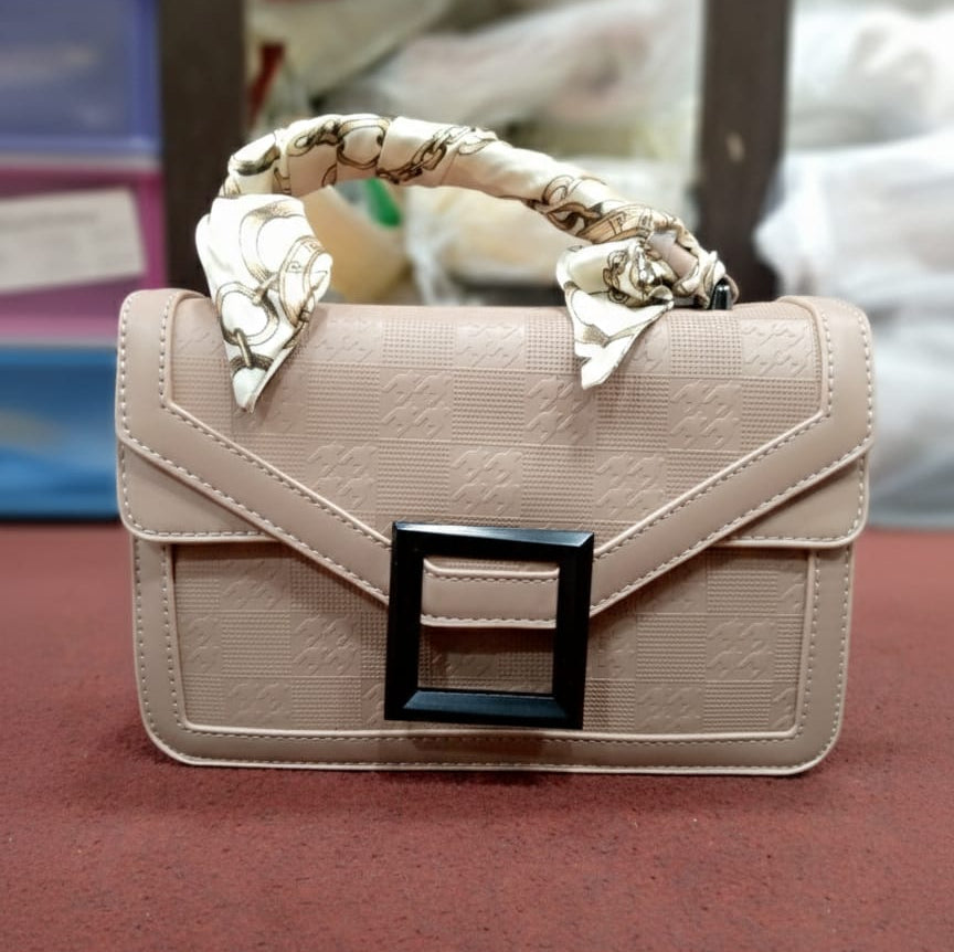Stylish Two-Tone Top Handle Bag