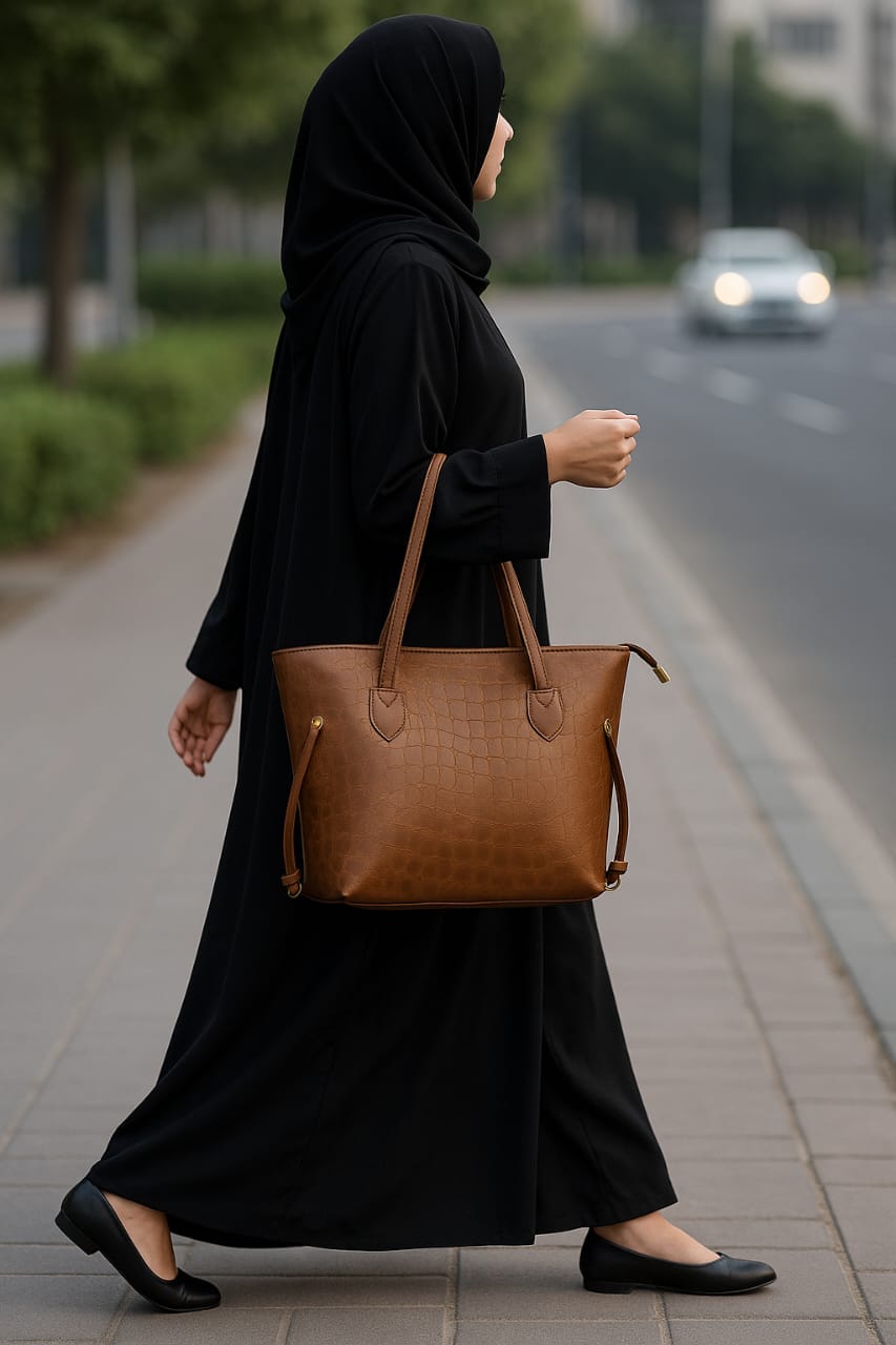 Premium Croco Leather Tote Bag