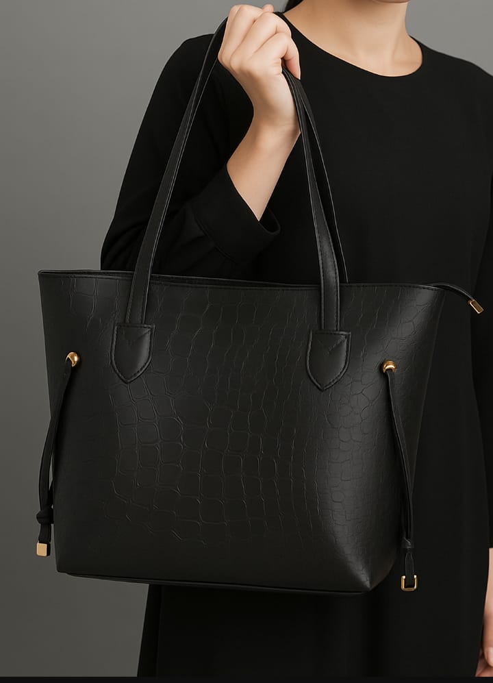 Premium Croco Leather Tote Bag